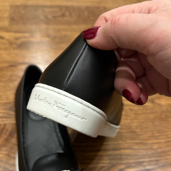 Salvatore Ferragamo Black Flats with Gold Buckle - Picture 4 of 14